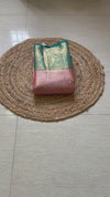 The Revati Vilasa: Coral Peach & Peacock Teal Kanchipuram Tissue Silk Saree