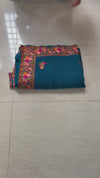 The Charvi Vilasa: Peacock Teal Embroidered Saree